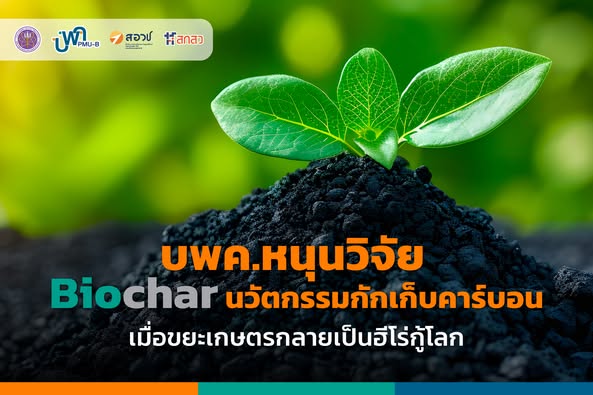 บพค. หนุนวิจัย Biochar นวัตกรรมกักเก็บคาร์บอน เมื่อขยะเกษตรกลายเป็นฮีโร่กู้โลก